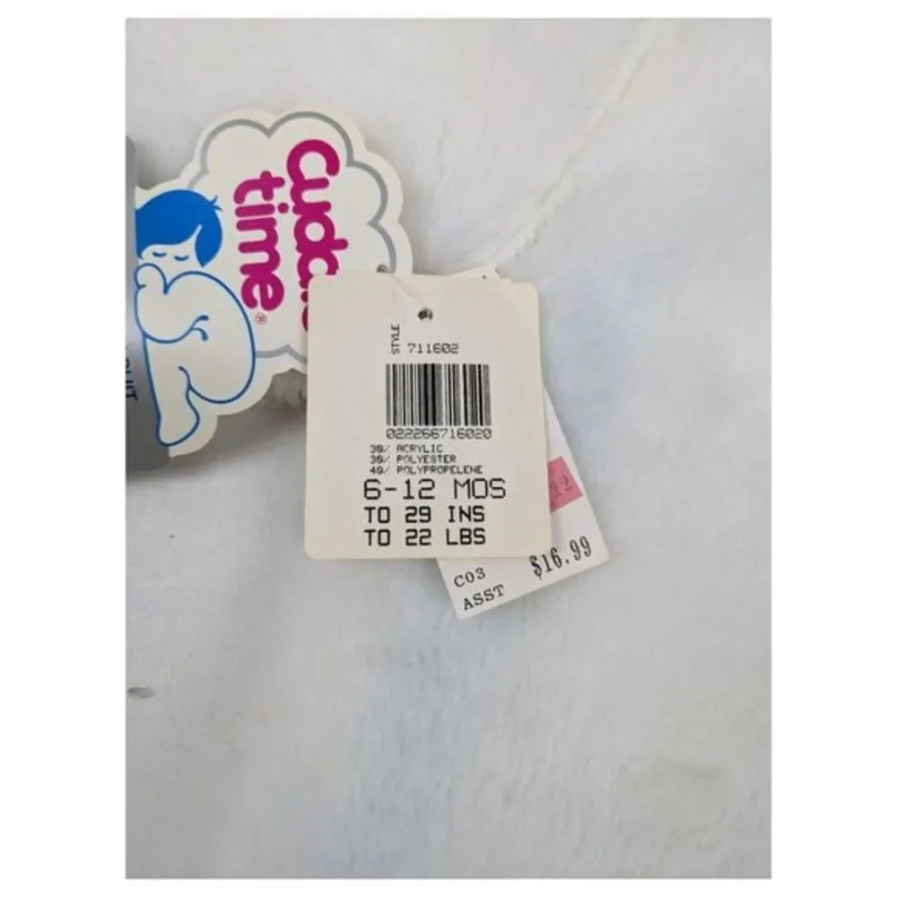 Vintage Cuddle Time Color Block Baby Bunting Suit, Size 6 - 12 Mos Toddler *READ